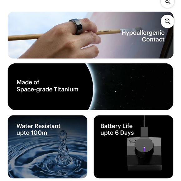 NWT Ultrahuman Aster Black Smart Ring - Picture 3 of 11